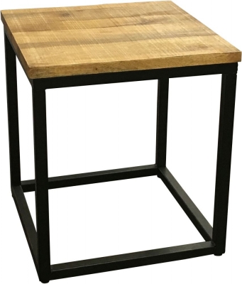 Product photograph of Kumily Side Table - Mango Wood And Iron from Choice Furniture Superstore