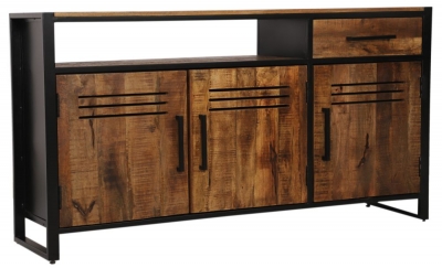 Product photograph of Vellore Mango Wood Sideboard 160cm With 3 Door 1 Drawer from Choice Furniture Superstore