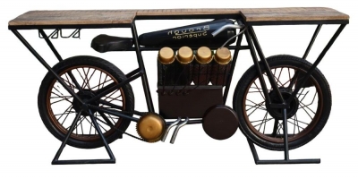 Product photograph of Malpe Black Bike Bar Stand from Choice Furniture Superstore
