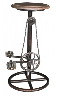 Wow Industrial Cycle Pedal Round Barstool