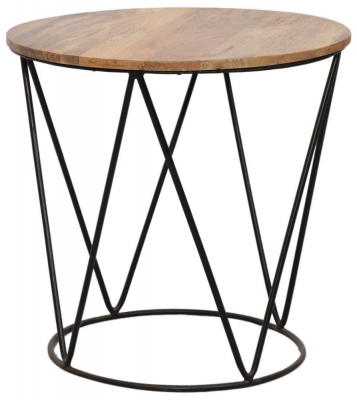 Product photograph of Hampi Mango Wood Round Large Accent Table from Choice Furniture Superstore