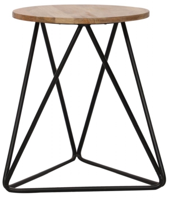 Product photograph of Ravi Mango Wood Round Stool 35cm X 45cm from Choice Furniture Superstore