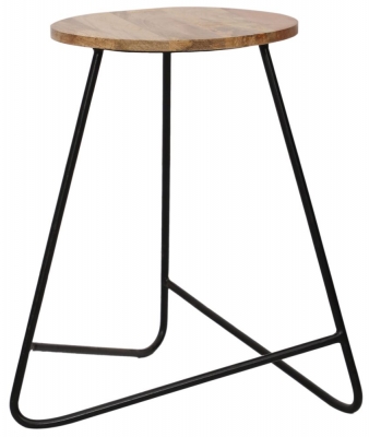 Product photograph of Jaipur Ravi Mango Wood And Iron Stool - 38cm X 51 from Choice Furniture Superstore