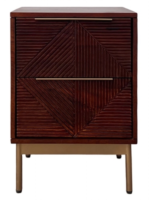 Product photograph of Nahan Walnut 2 Drawer Bedside Cabinet from Choice Furniture Superstore