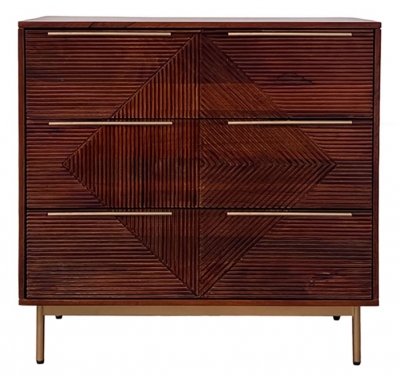 Product photograph of Nahan Walnut 3 Drawer Chest from Choice Furniture Superstore