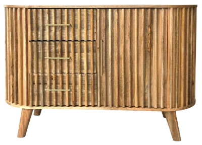 Product photograph of Mohali Mango Wood 1 Door 3 Drawer Sideboard from Choice Furniture Superstore