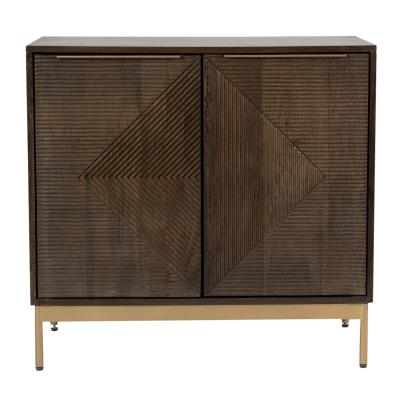 Jaipur Zaine Dark Wood Carving 2 Door Small Sideboard