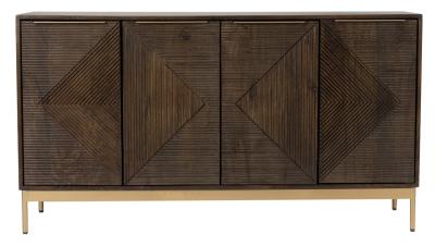 Jaipur Zaine Dark Wood Carving 4 Door Sideboard