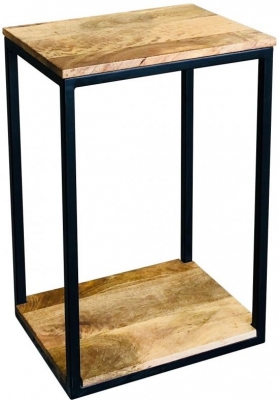 Product photograph of Hampi Mini Side Table - Light Mango Wood And Iron from Choice Furniture Superstore