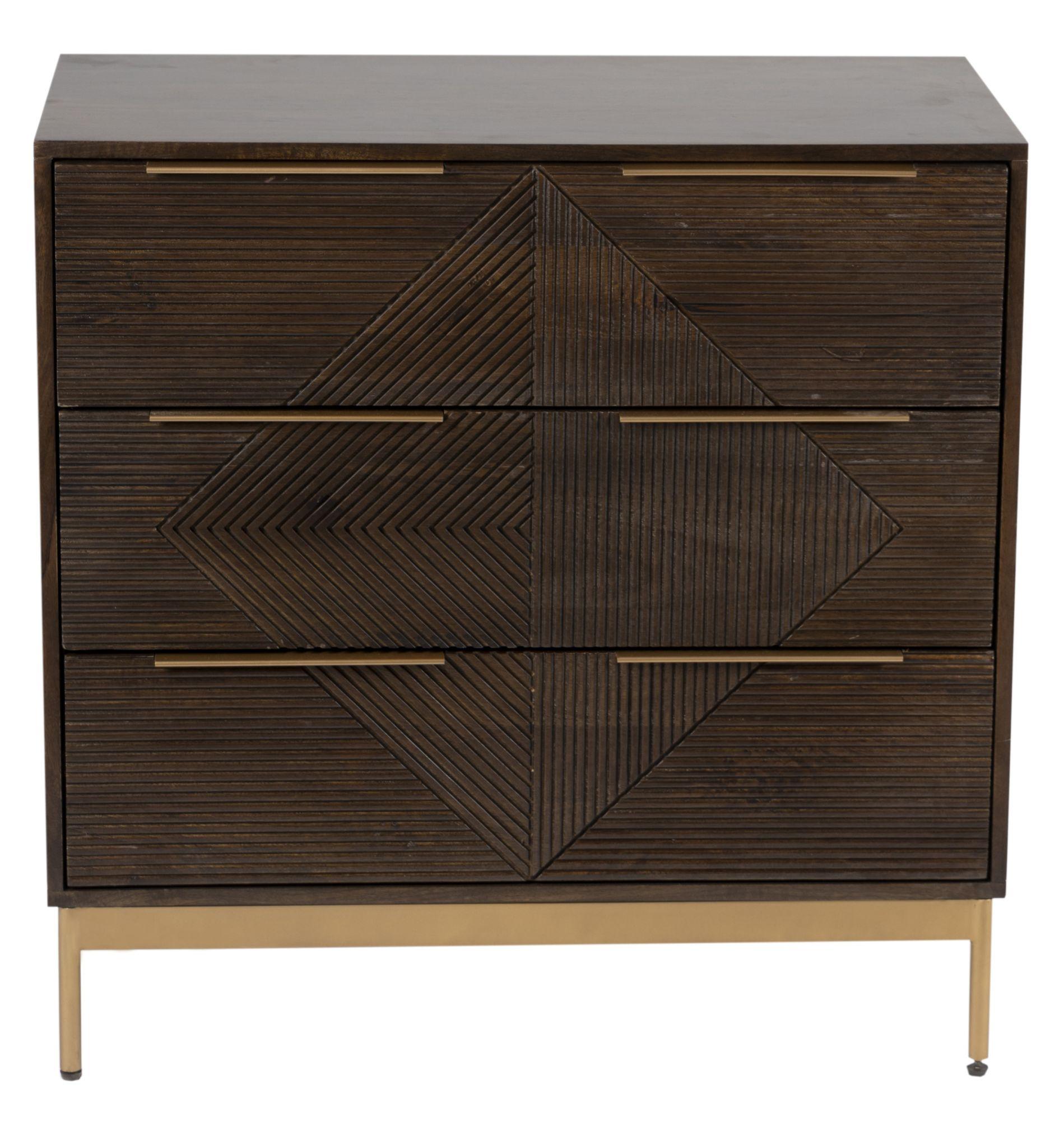 Zaine Walnut 3 Drawer Small Chest