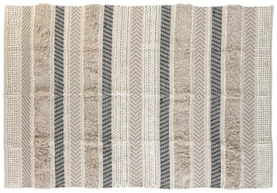 Assam Beige And Black Cotton Rug 230cm X 160cm