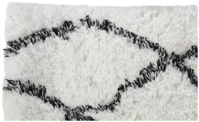 Dalhousie White And Black Polyester Rug 120cm X 180cm