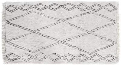 Gangtok Beige And Black Polyester Rug 175cm X 100cm