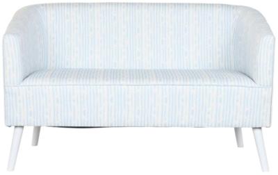 Gio Sky Blue And White Fabric Stripes Couch Sofa