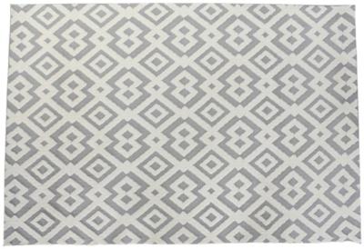 Hudson Grey And Cream Polyester Rug 160cm X 230cm