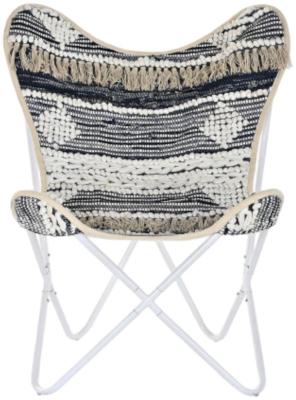 Product photograph of Siwan White Cotton Fabric Butterfly Chair from Choice Furniture Superstore