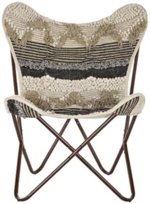 Product photograph of Annecy Brown And Black Cotton Fabric Butterfly Chair from Choice Furniture Superstore