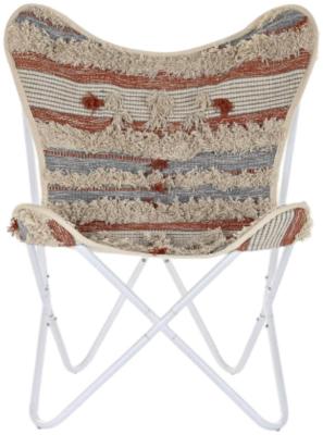 Product photograph of Srinagar Orange Cotton Fabric Butterfly Chair from Choice Furniture Superstore