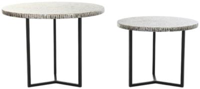 Surat Beige And Grey Round Set Of 2 Side Table