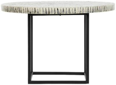 Surat White Metal Round Side Table