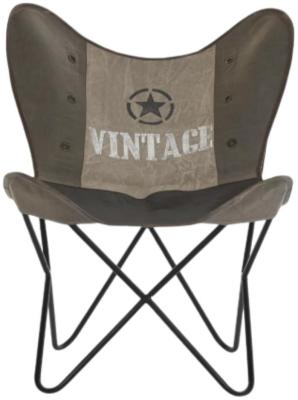 Product photograph of 2 X Una Brown And Black Cotton Fabric Star Butterfly Chair from Choice Furniture Superstore