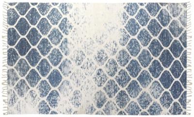 Kerala Blue And White Fabric Rug 200cm X 290cm