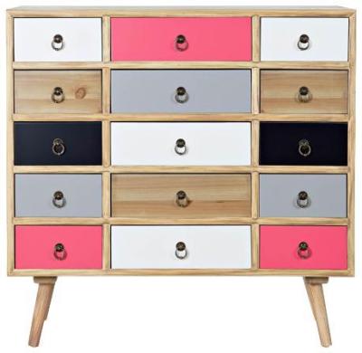 Indus Multi Coloured Wood Multi Drawer Chest