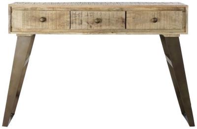 Globe Natural Wood 3 Drawer Console Table