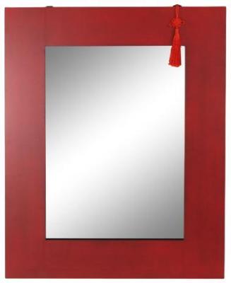 Fusion Red Wood Wall Mirror 70cm X 90cm