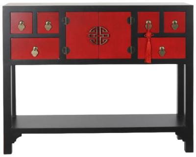 Fusion Red And Black 2 Door Large Console Table