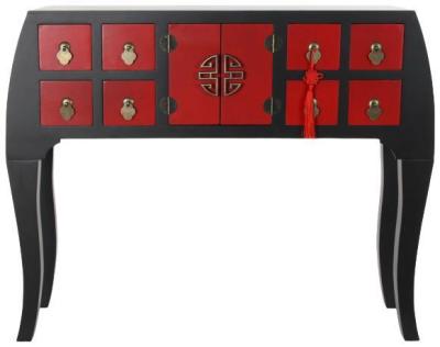 Fusion Red And Black 2 Door Multi Drawer Large Console Table