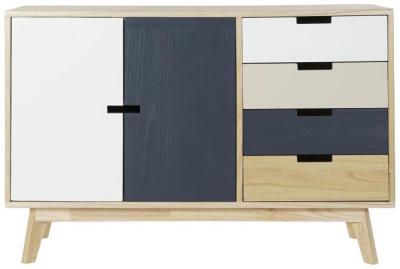 California Multi Coloured Wood 100cm Small Sideboard 2 Doors