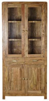 Baltimore Natural Acacia 4 Door Display Cabinet