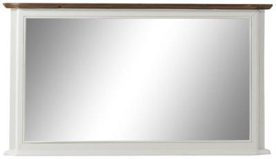 Image of Chloe White and Brown Wall Mirror - 115cm x 66cm