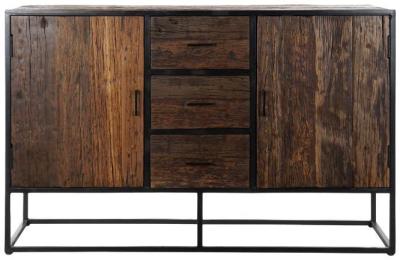 Kerela Dark Brown Wood 140cm Medium Sideboard 2 Doors