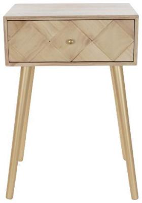 Luca Light Brown Auxiliary 1 Drawer Side Table 45cm X 34cm