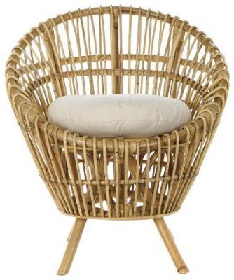 Set Of 2 Skylar Natural Rattan Cushion Armchair