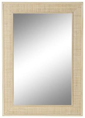 Riley Natural Wood And Rattan Wall Mirror