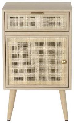 Riley Natural And Rattan 1 Door 1 Drawer Bedside Table 422 X 37cm