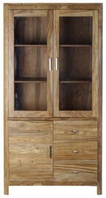 Parker Natural Sheesham Glass 2 Door Display Cabinet 97cm X 190cm