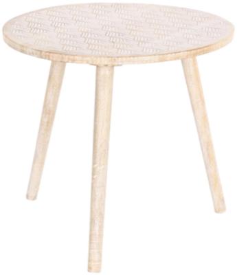 Yanam Brown Mango Round Side Table