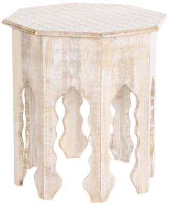 Yanam Brown And White Square Side Table