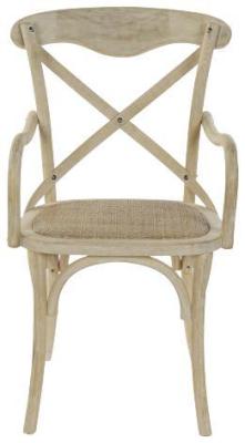 Set Of 2 Newsham White Rattan Crossback Dining Chair