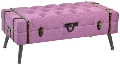 Modi Fuchsia Fabric Ottoman Bench