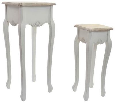 Marseille White And Natural Square Set Of 2 Side Table