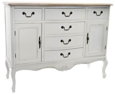 Marseille White And Natural 118cm Small Sideboard 2 Doors