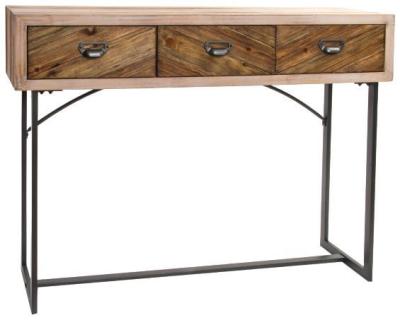 Renton Natural Wood 3 Drawer Console Table