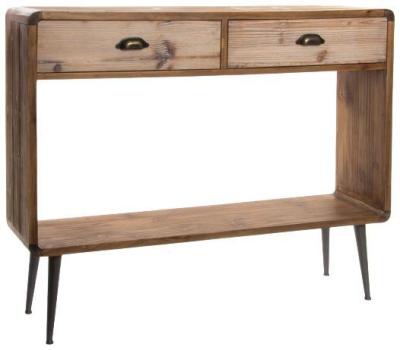 Renton Natural Wood 2 Drawer Console Table