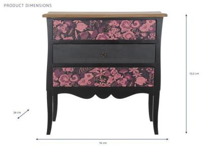 Sikkim Floral 3 Drawer Chest 76cm X 755cm