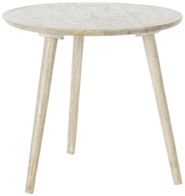 Satna Brown Mango Round Side Table